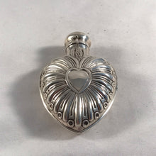 Load image into Gallery viewer, Silver Heart Shaped Scent Bottle William Comyns London 1900
