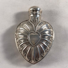 Load image into Gallery viewer, Silver Heart Shaped Scent Bottle William Comyns London 1900
