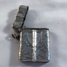 Load image into Gallery viewer, Shaped Silver Vesta With Shield Shaped Cartouche Deakin &amp; Francis Birmingham 1895
