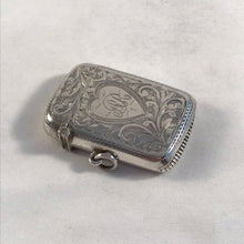 Load image into Gallery viewer, Edwardian Silver Vesta With Heart Shaped Cartouche Birmingham 1905
