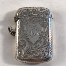 Load image into Gallery viewer, Edwardian Silver Vesta With Heart Shaped Cartouche Birmingham 1905
