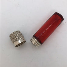 Load image into Gallery viewer, Silver Topped Glass Scent Bottle Birmingham 1890
