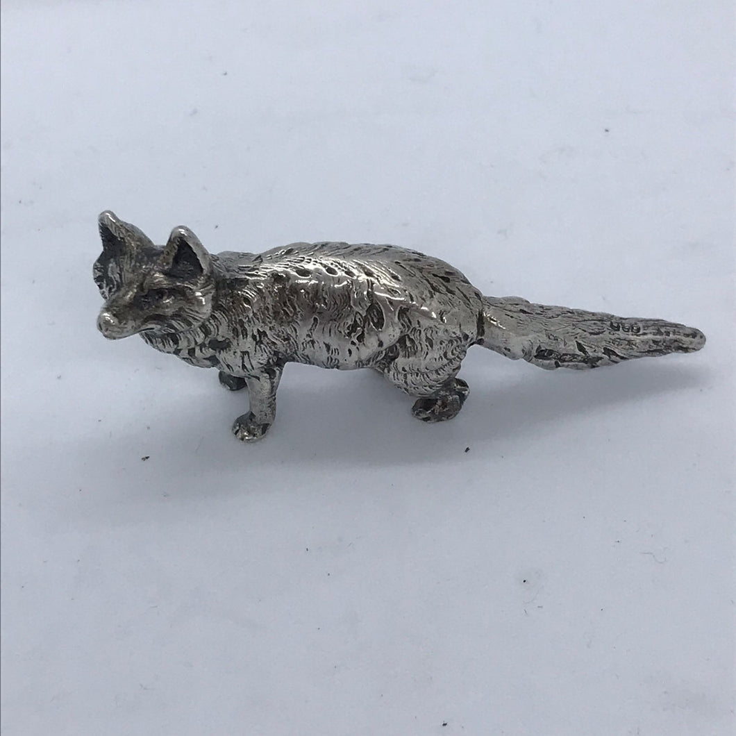 Solid Sterling Silver Novelty Model of a Fox London 1904