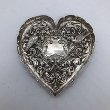 Load image into Gallery viewer, Victorian Heart Shaped Silver Trinket Dish William Comyns London 1899
