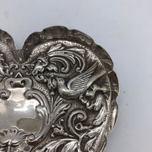 Load image into Gallery viewer, Victorian Heart Shaped Silver Trinket Dish William Comyns London 1899
