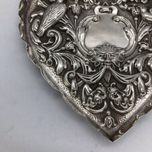 Load image into Gallery viewer, Victorian Heart Shaped Silver Trinket Dish William Comyns London 1899
