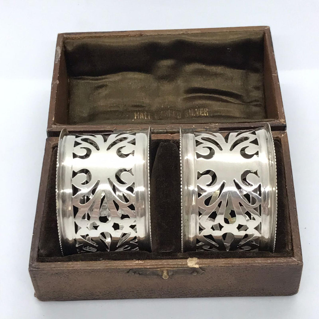 Pair of Edwardian Silver Napkin Rings Birmingham 1908