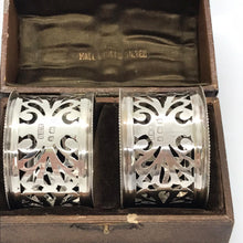 Load image into Gallery viewer, Pair of Edwardian Silver Napkin Rings Birmingham 1908
