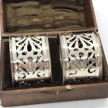 Load image into Gallery viewer, Pair of Edwardian Silver Napkin Rings Birmingham 1908
