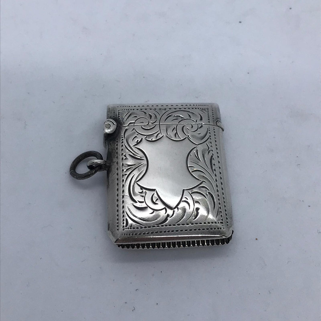 Silver Vesta with Shaped Cartouche Birmingham 1915