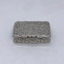 Load image into Gallery viewer, Victorian Solid Silver Hallmarked Snuff Box Nathaniel Mills Birmingham 1847
