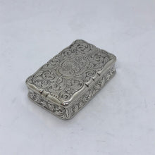 Load image into Gallery viewer, Victorian Solid Silver Hallmarked Snuff Box Nathaniel Mills Birmingham 1847
