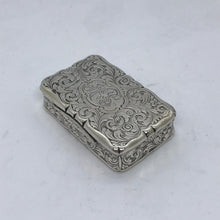 Load image into Gallery viewer, Victorian Solid Silver Hallmarked Snuff Box Nathaniel Mills Birmingham 1847
