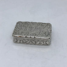 Load image into Gallery viewer, Victorian Solid Silver Hallmarked Snuff Box Nathaniel Mills Birmingham 1847
