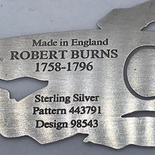 Load image into Gallery viewer, Hallmarked Solid Sterling Silver Novelty Bookmark Robert Burns
