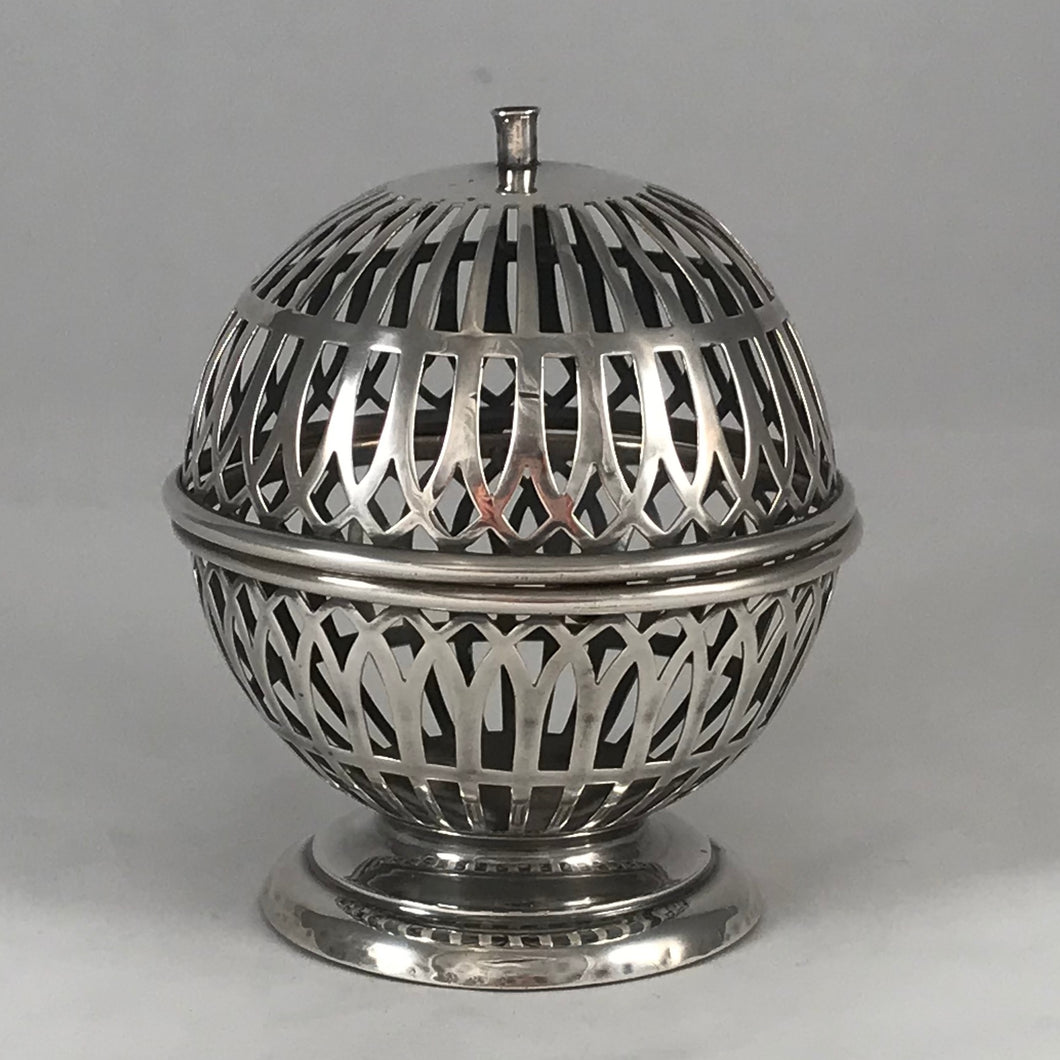 Hallmarked Edwardian Silver String Ball Holder Birmingham 1907