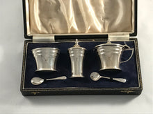 Load image into Gallery viewer, Hallmarked Solid Silver Cruet Set Art Deco Style Birmingham 1966
