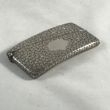 Load image into Gallery viewer, Hallmarked Edwardian Silver Curved Card Case With Ivy Leaf Decoration

