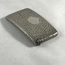 Load image into Gallery viewer, Hallmarked Edwardian Silver Curved Card Case With Ivy Leaf Decoration
