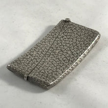 Load image into Gallery viewer, Hallmarked Edwardian Silver Curved Card Case With Ivy Leaf Decoration
