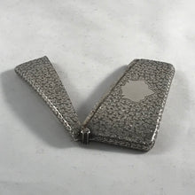 Load image into Gallery viewer, Hallmarked Edwardian Silver Curved Card Case With Ivy Leaf Decoration
